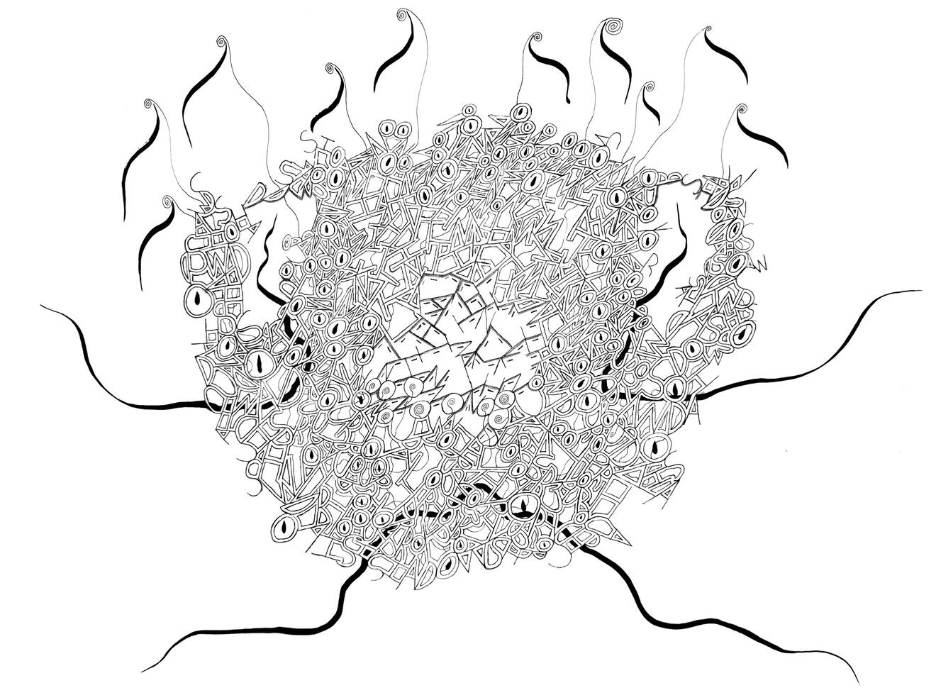 Think On Your Shadows - Ink Drawing